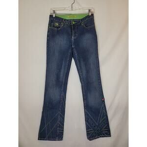 Pepe Jeans London Womens 29x32 Green Embroidery Great Britain Stitched Flag